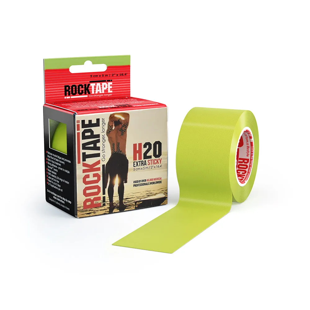 RockTape Extra Sticky H2O 2-inch Water Resistant Kinesiology Muscle KT Tape