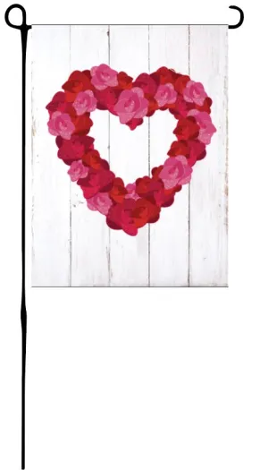 Rose Heart Garden Flag