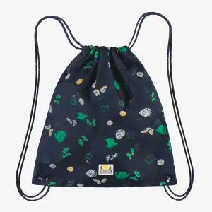 Sac tout usage marine à motifs de matériels d'artiste, enfant || Navy all-purpose bag with art supplies all over print, child