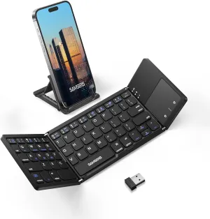 Samsers Multi-Device Foldable Keyboard with Touchpad, Dual-Mode (2.4G   BT) for Android, Windows, iOS, Mac OS