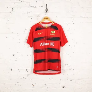 Saracens Nike Rugby Training Top Shirt - Red - L