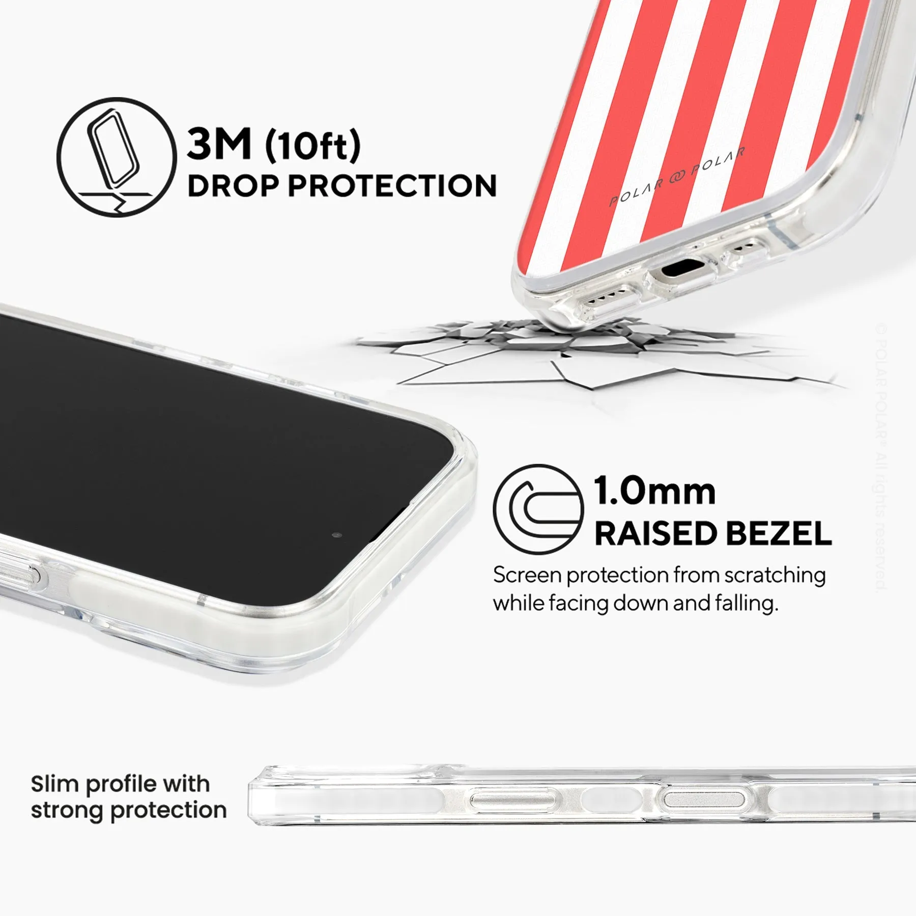 Scarlet Stripe - iPhone 16 Clear Bumper MagSafe Case