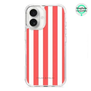 Scarlet Stripe - iPhone 16 Clear Bumper MagSafe Case