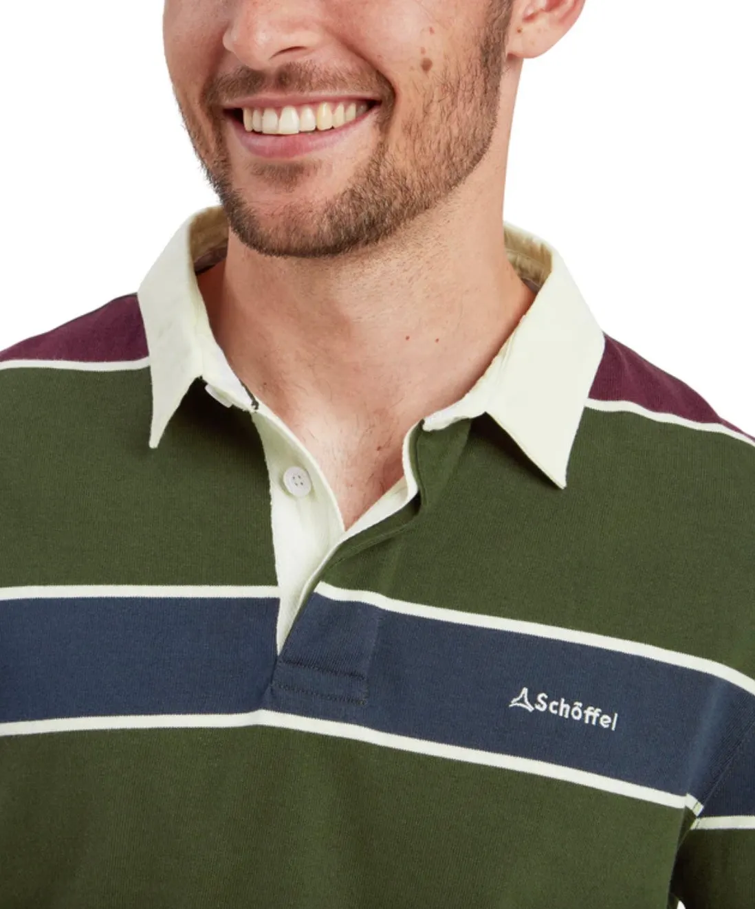 Schoffel Mens Porthtowan rugby shirt - Woodland wine