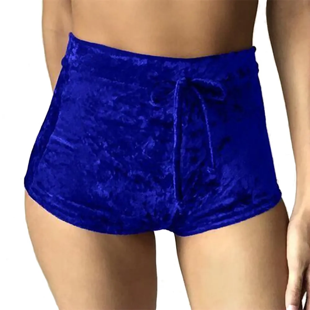 Shiny High-Waist Velvet Booty Shorts