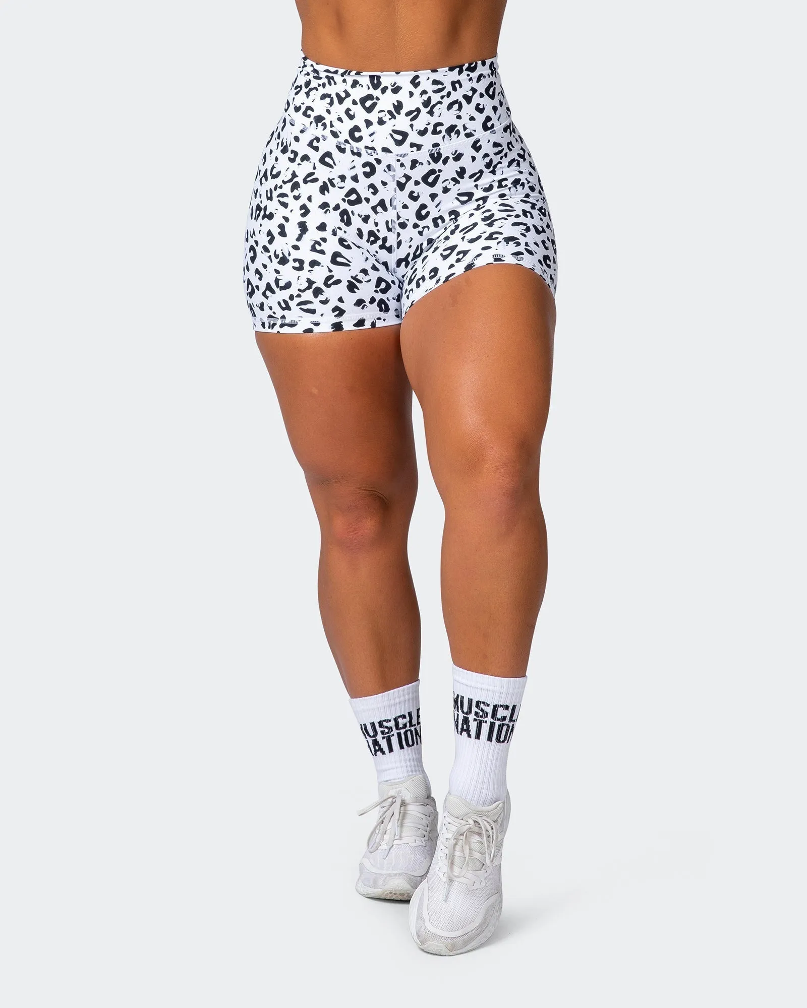 Signature Scrunch Midway Shorts - Snow Leopard