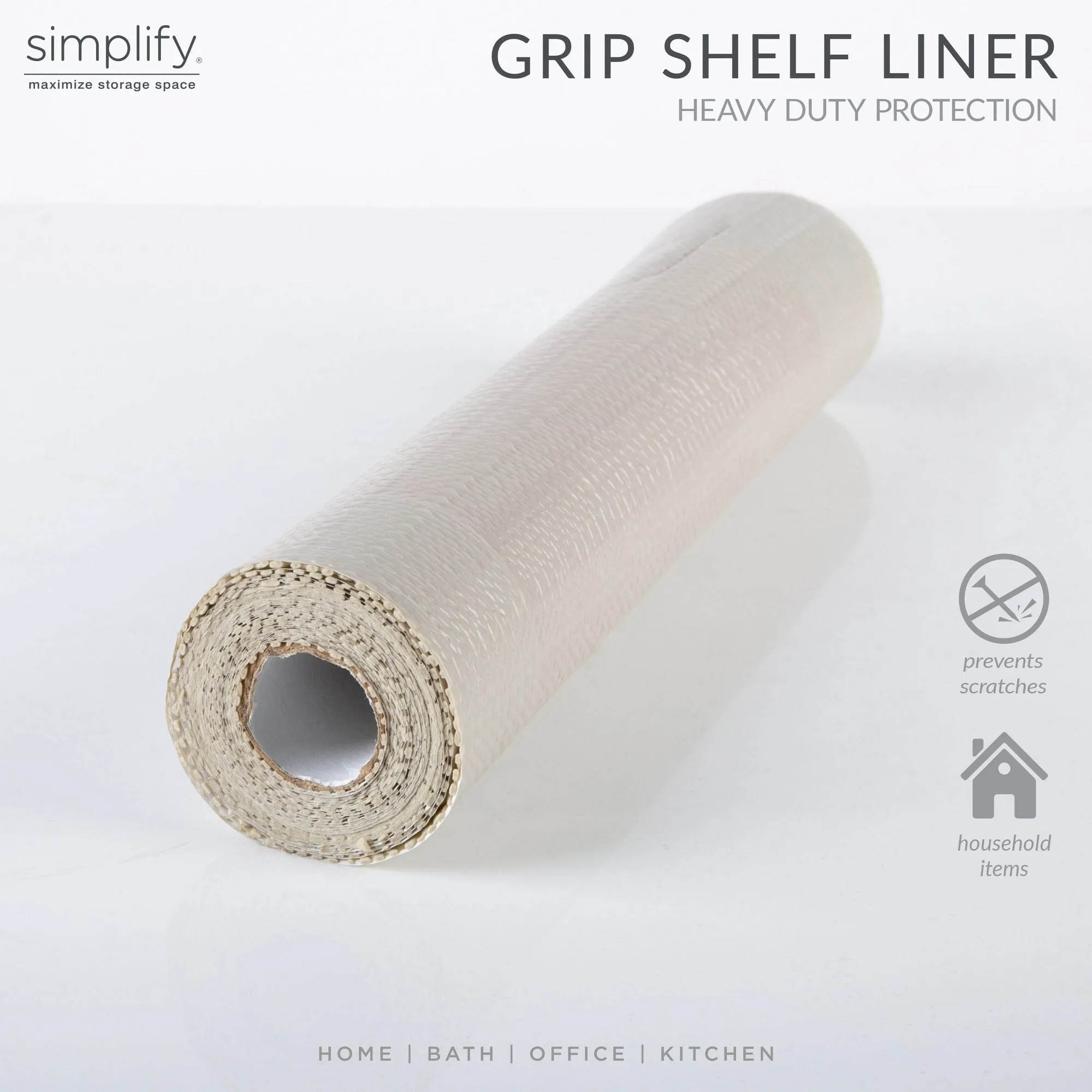 Simplify 10 Sq Ft Smooth Surface Shelf Liner in Taupe