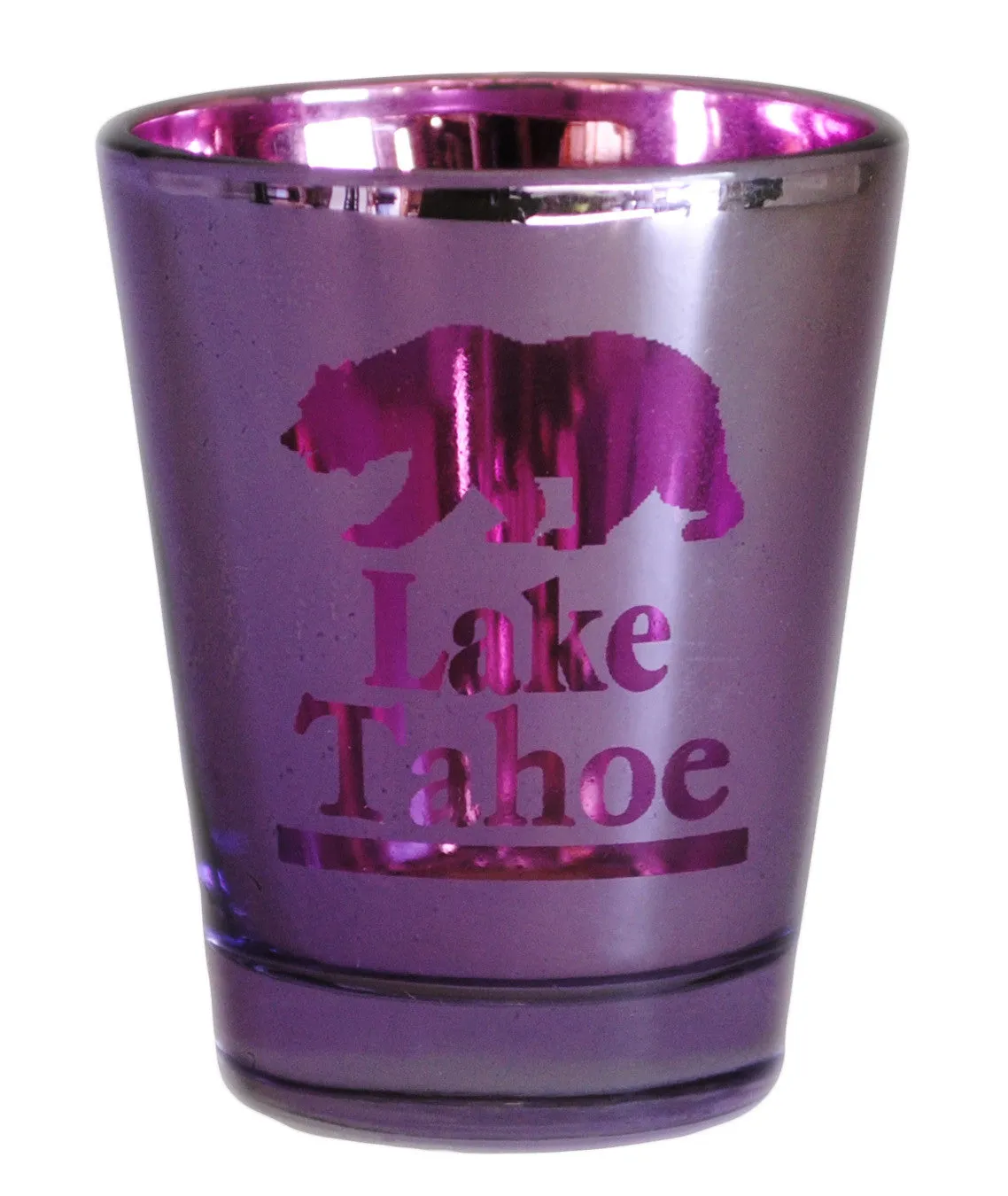 Souvenir Shot Glass Frosted Foiled Metallic Lake Tahoe