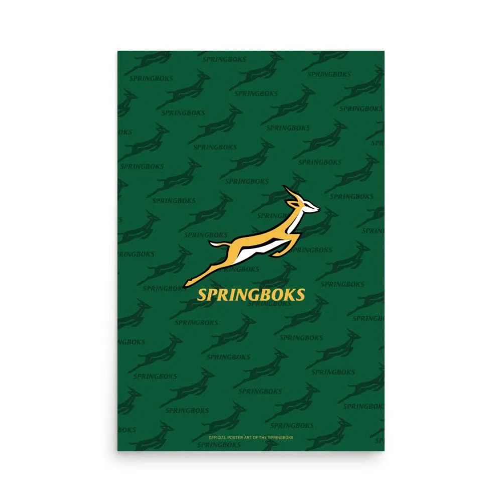 Springboks Silhouette Poster