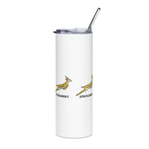 Springboks White Stainless Steel Tumbler