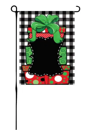 Stack of Christmas Gift (on Buffalo Plaid) Garden Flag