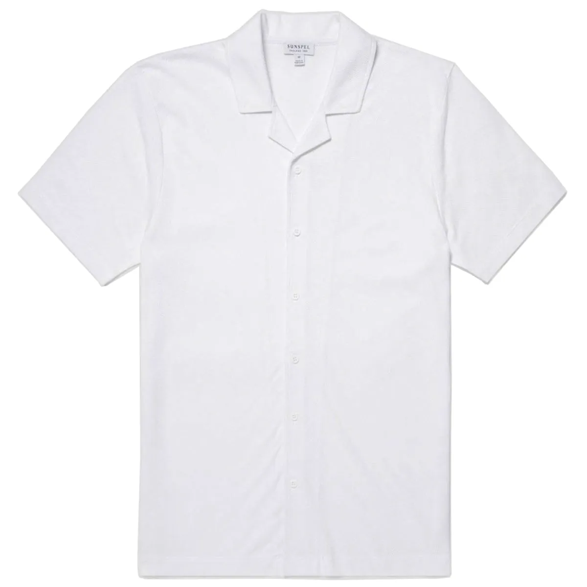 Sunspel Riviera Camp Collar Shirt White