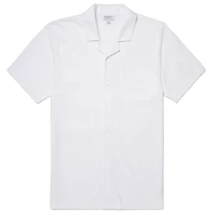 Sunspel Riviera Camp Collar Shirt White