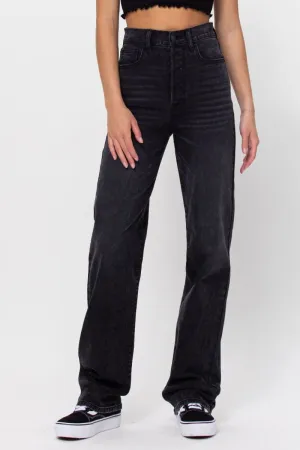 Super High Rise Relaxed Jean - Black