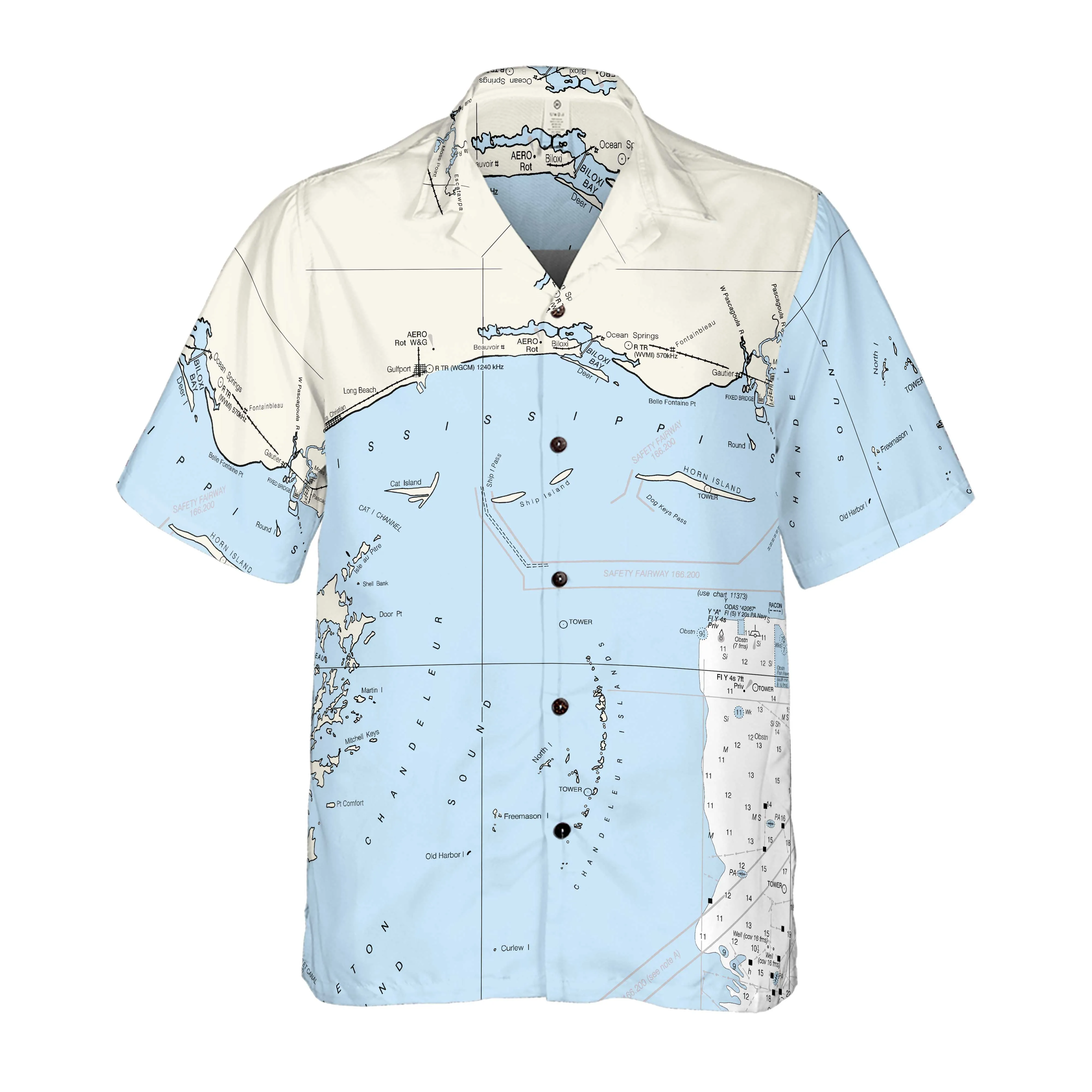 The Biloxi to Chandeleur Coconut Button Camp Shirt