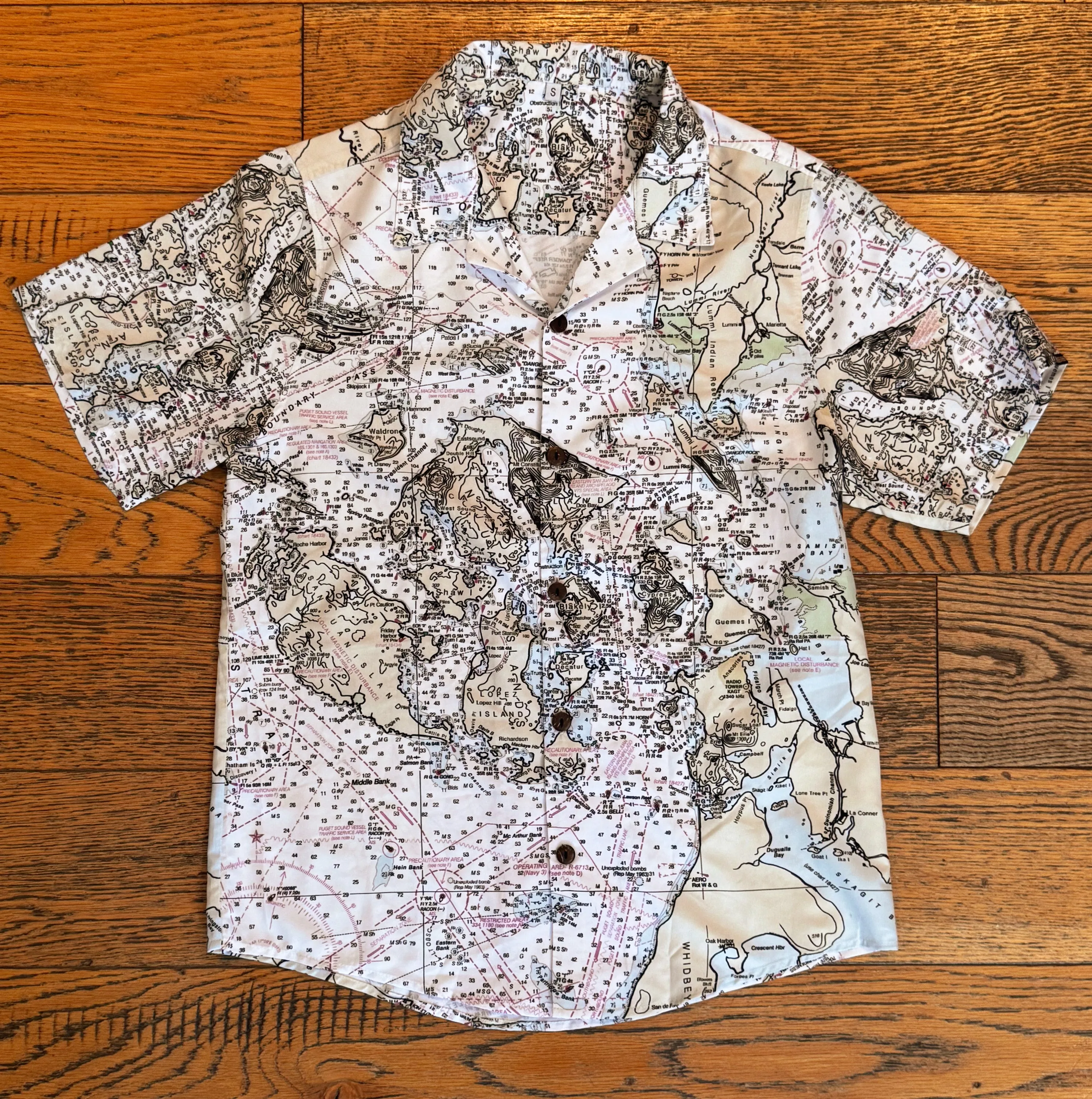 The San Juan Islands Coconut Button Camp Shirt