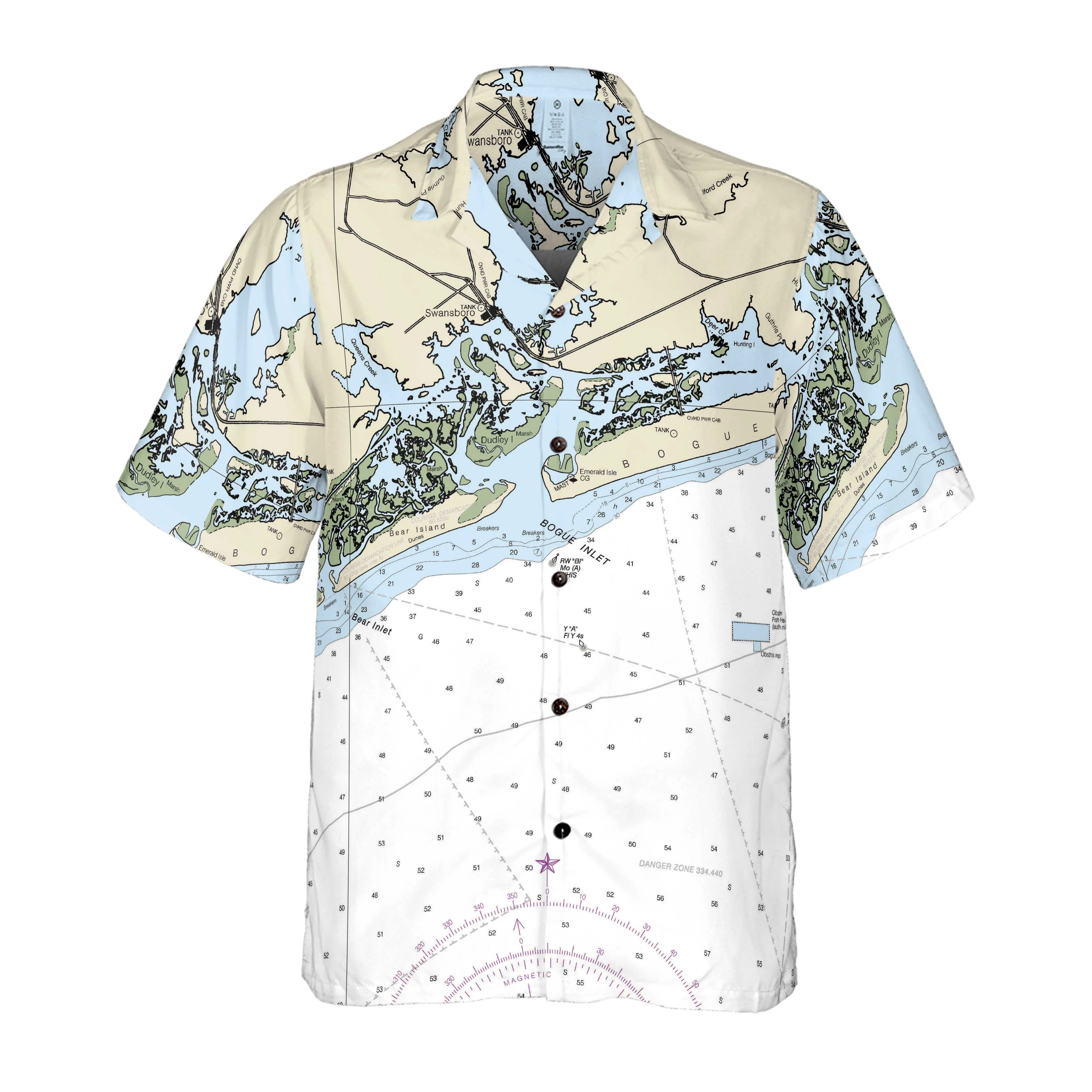 The Swansboro Navigator Coconut Button Camp Shirt