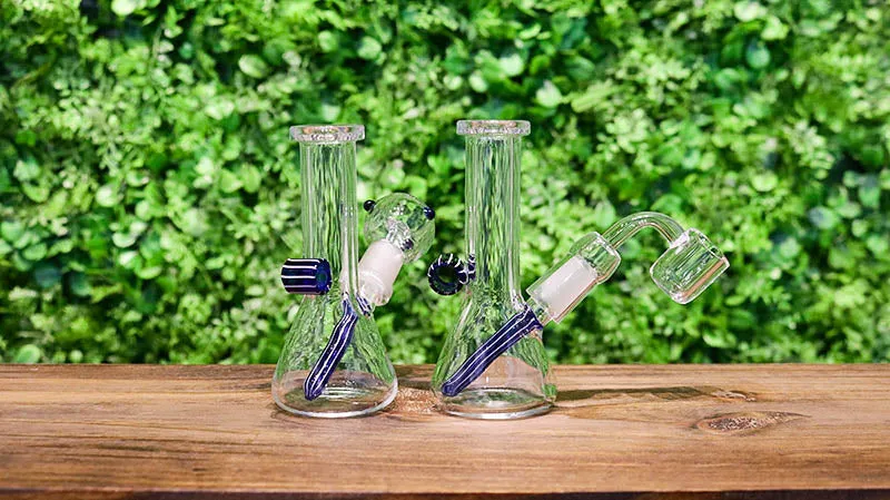 Ultra Mini Dab Rig w/ Blue Candy Accents