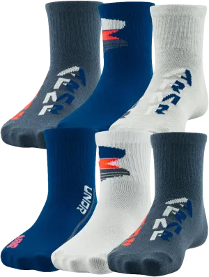 Under Armour Boys Essential Lite Downpour Gray Quarter Basic Sock( 4.5-7 Youth)