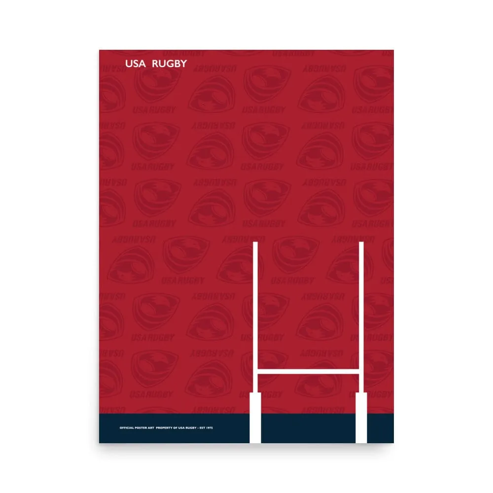 USA Rugby Shadow Logo Poster