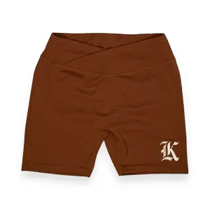 V Waist Yoga Short (Toffee Brown)