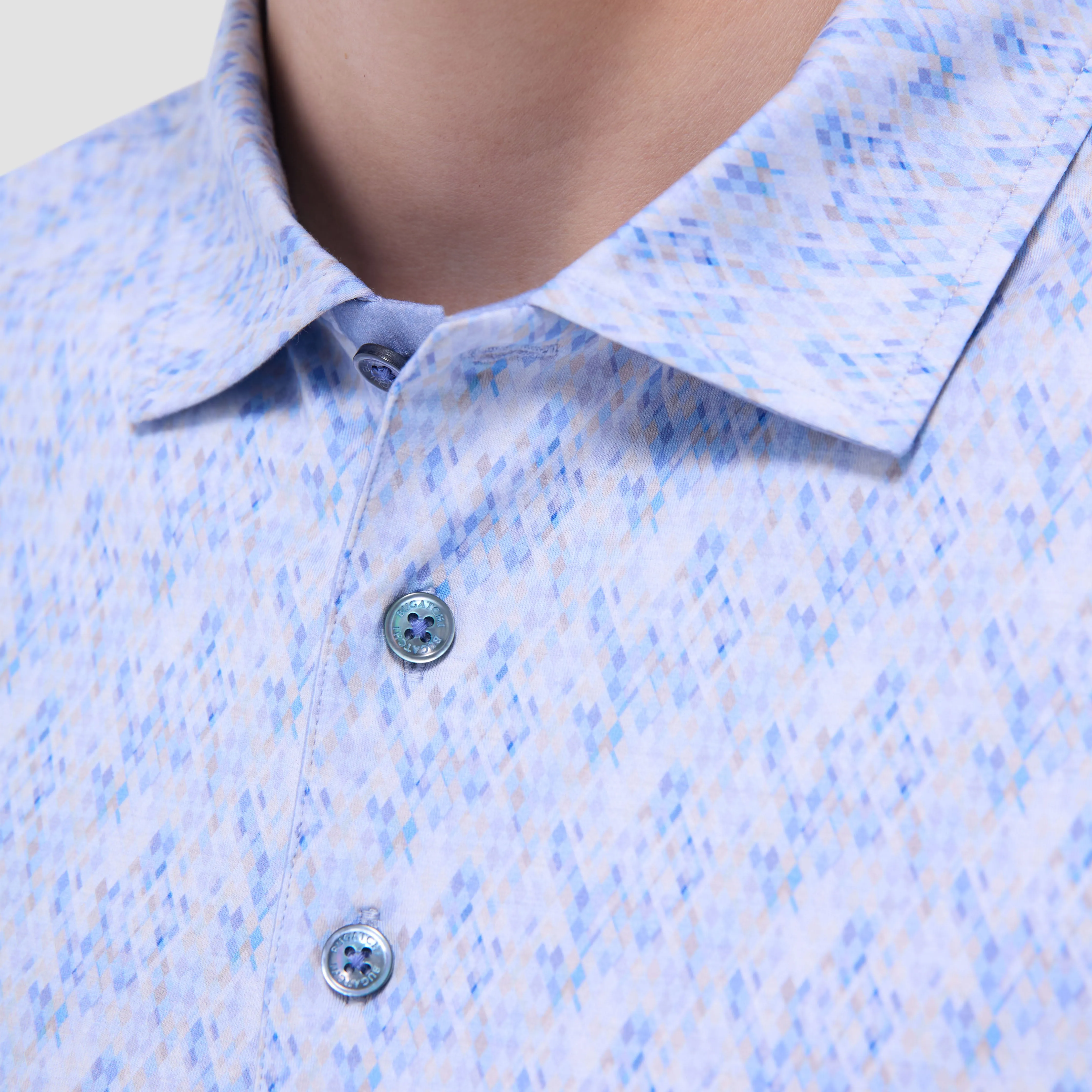Vincent Double-Sided Geometric & Solid OoohCotton Polo Shirt