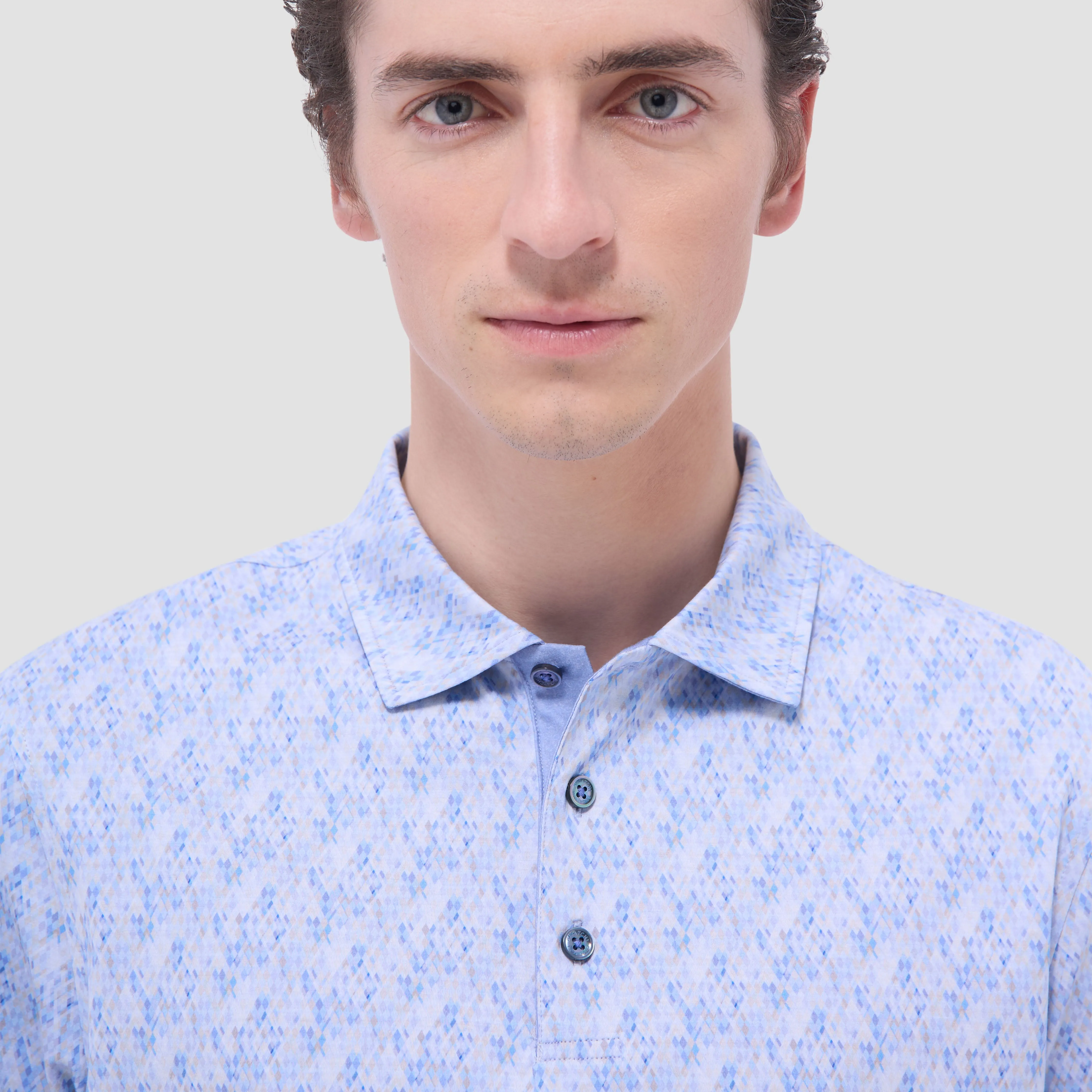 Vincent Double-Sided Geometric & Solid OoohCotton Polo Shirt