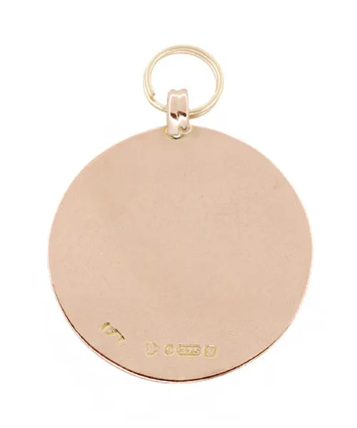 Vintage Enameled Rugby Football Pendant in English 9 Karat Gold - Circa 1924