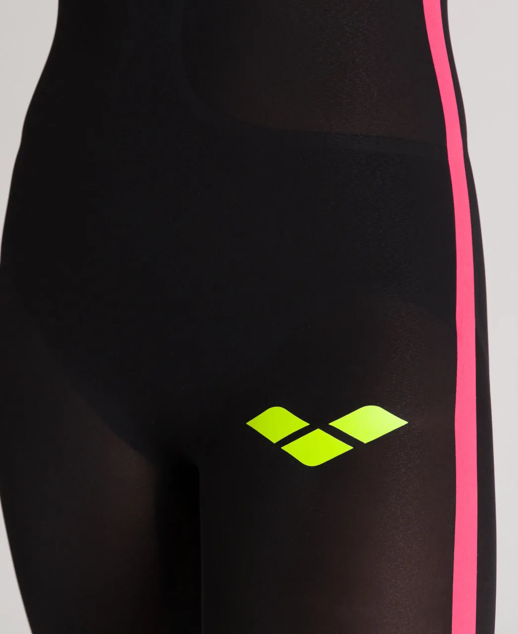 W Open-Back arena Powerskin R-EVO  Full-Body Open Water Suit Black-Fluo Yellow