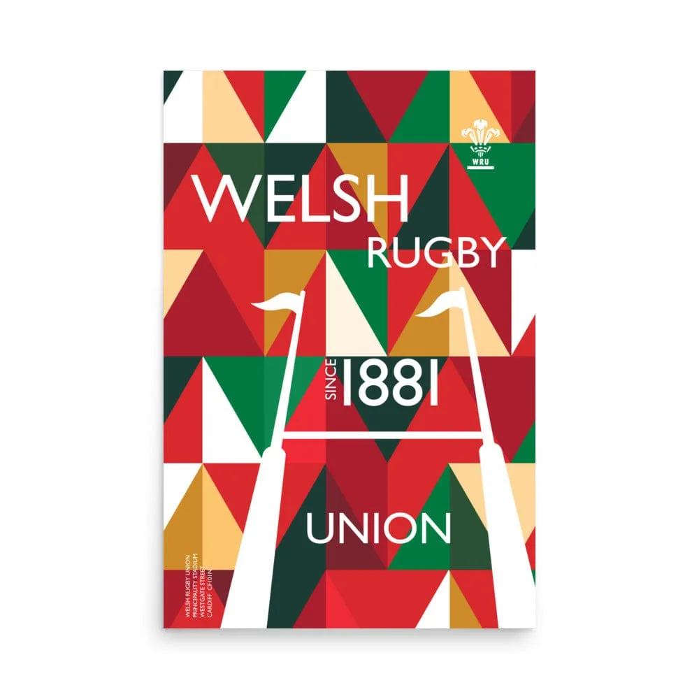 Wales Rugby Color Block Poster