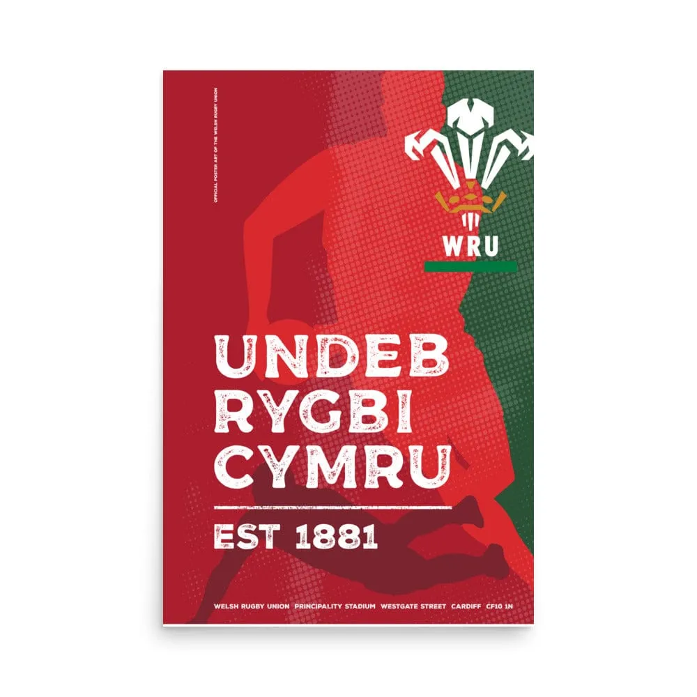 Wales 'UNDEB RYGBI CYMRU' 1881 Poster