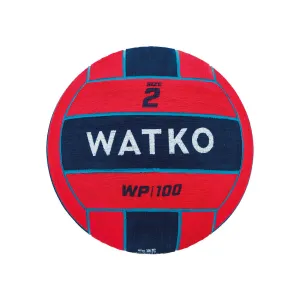 WATER POLO BALL WP100 SIZE 2 - RED / BLUE