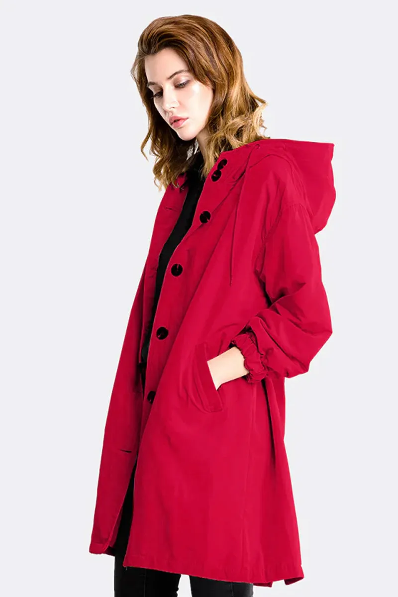 Water Resistant Oversized Hooded Windbreaker Rain Jacket