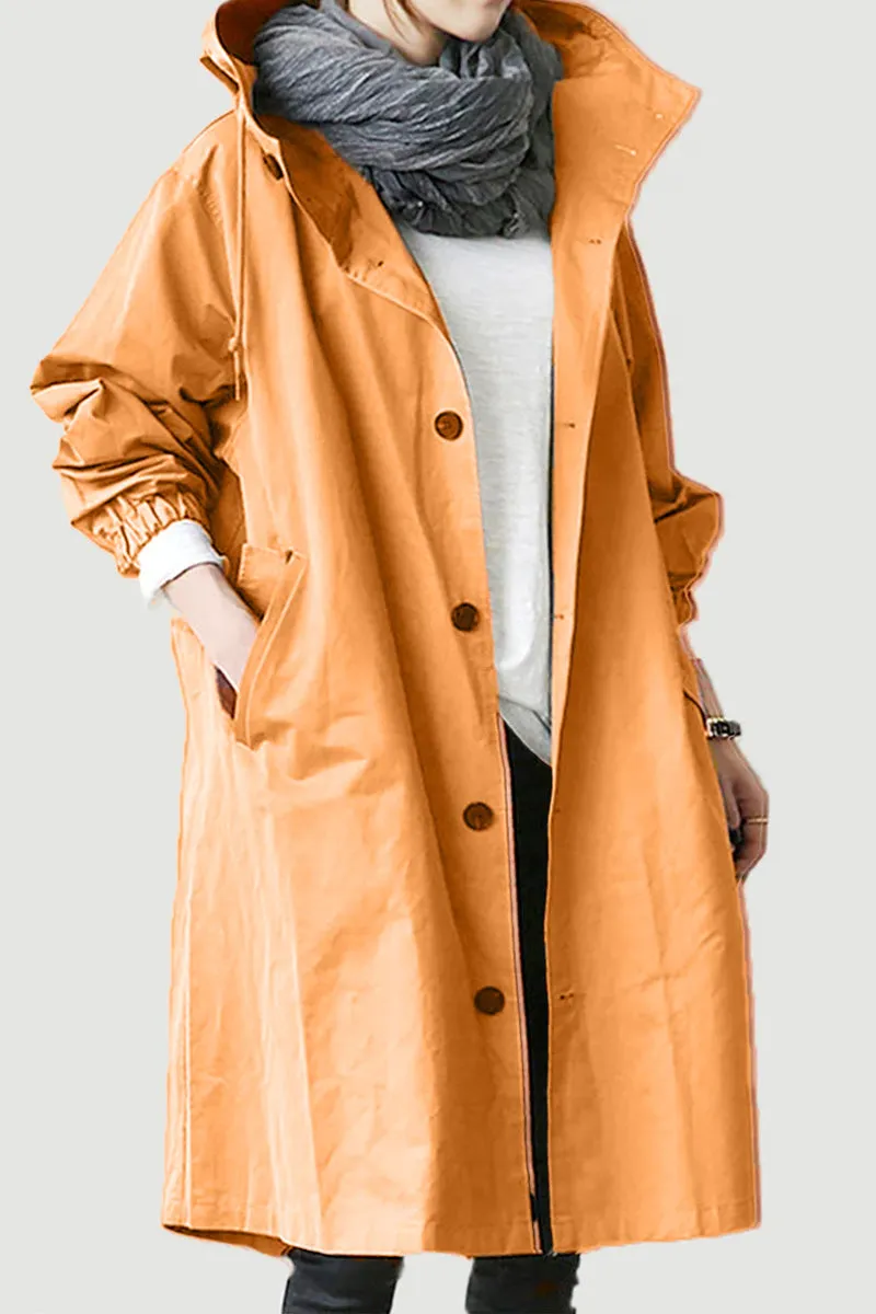 Water Resistant Oversized Hooded Windbreaker Rain Jacket