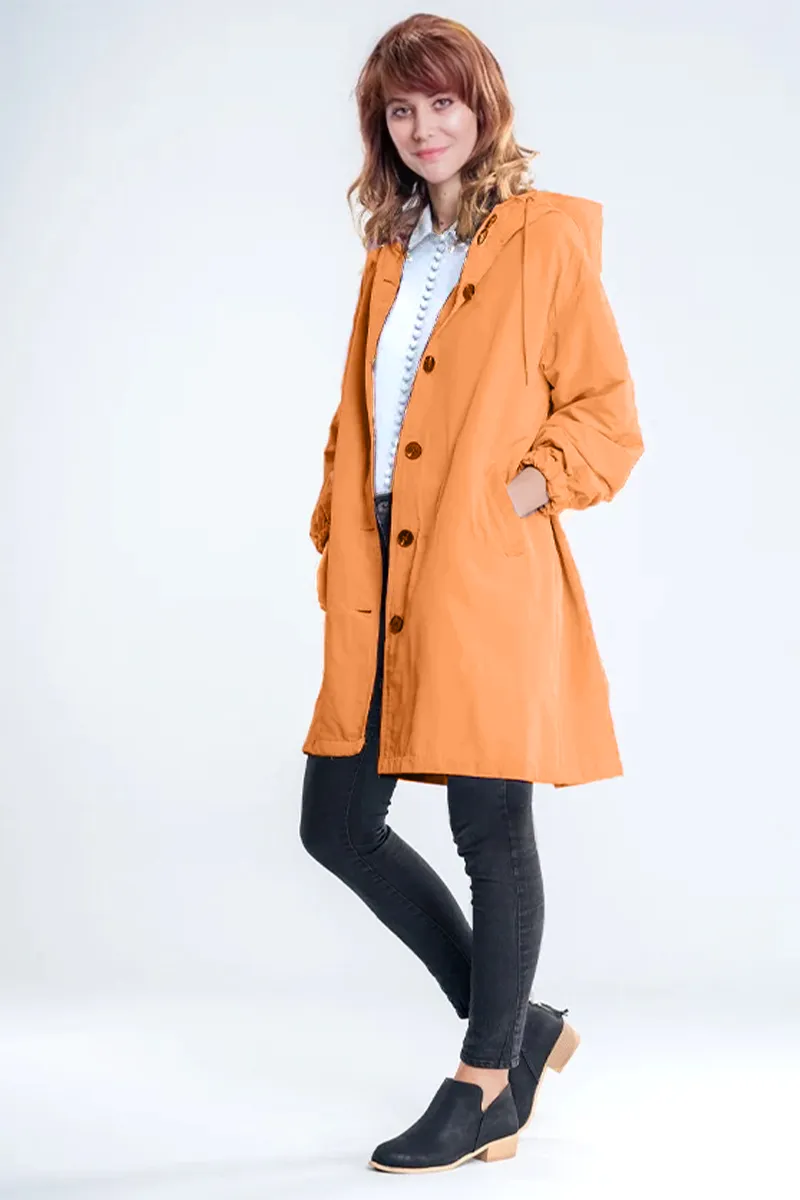 Water Resistant Oversized Hooded Windbreaker Rain Jacket