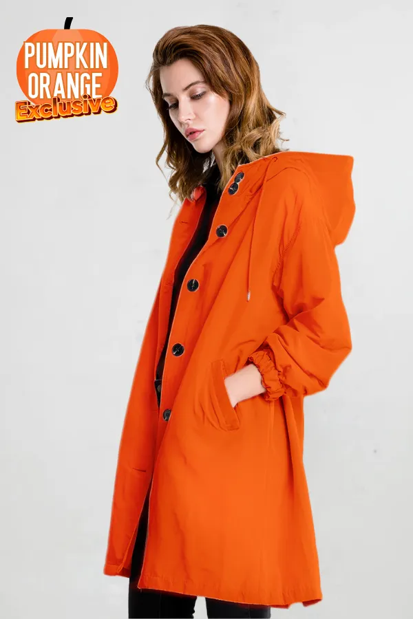Water Resistant Oversized Hooded Windbreaker Rain Jacket