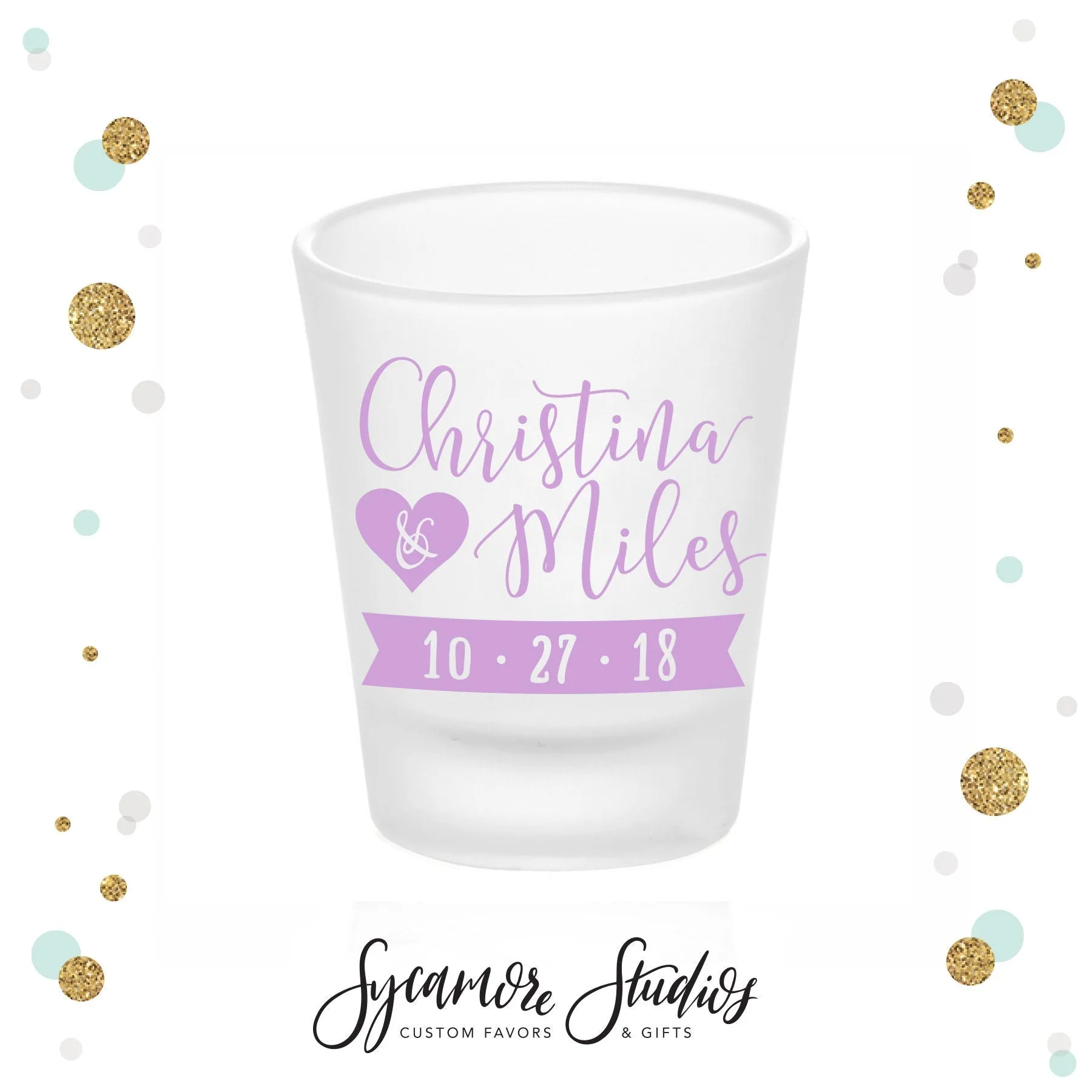 Wedding Heart - Frosted Shot Glass #5F