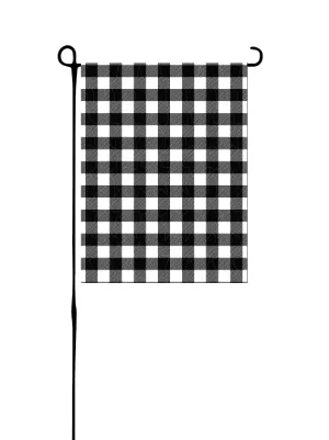 White Buffalo Plaid Garden Flag