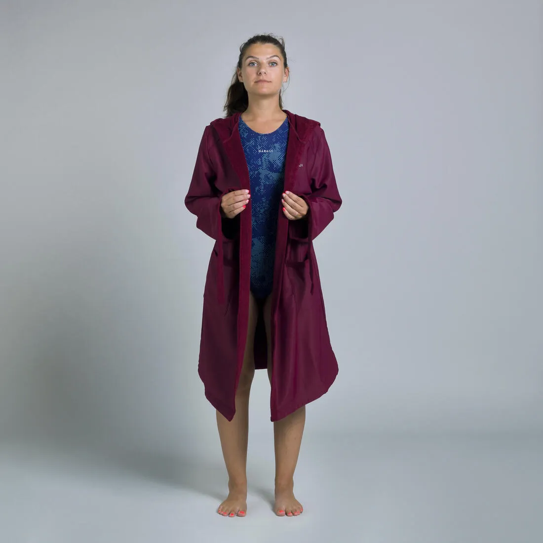 WOMEN'S COMPACT POOL BATHROBE PURPLE