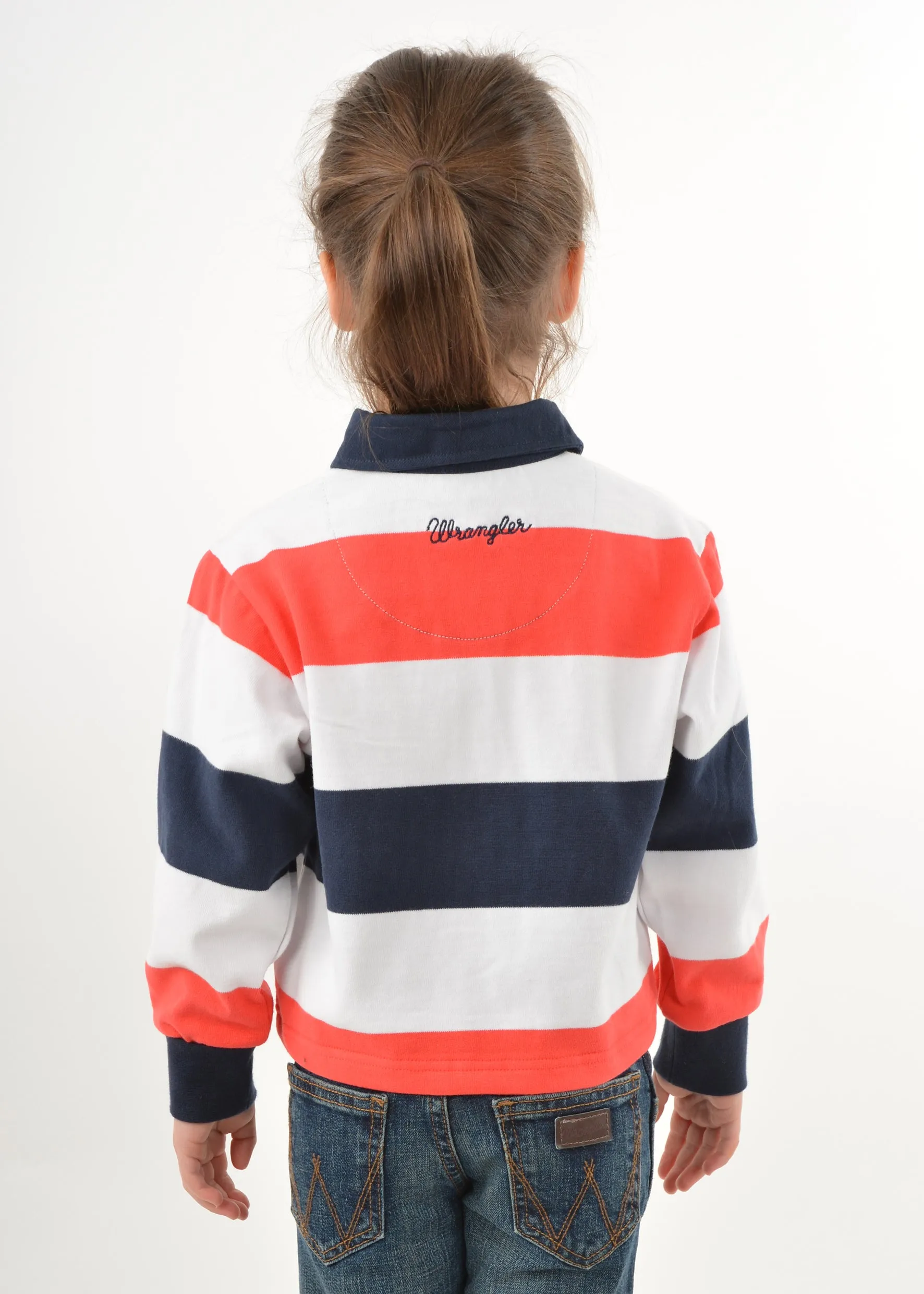 Wrangler Charlotte Kids Rugby Navy Red & White