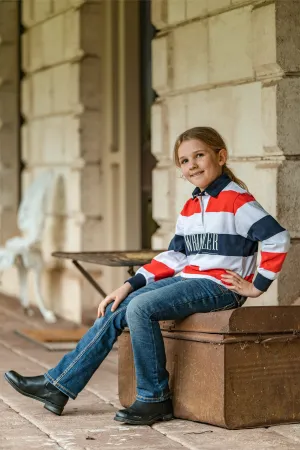 Wrangler Charlotte Kids Rugby Navy Red & White
