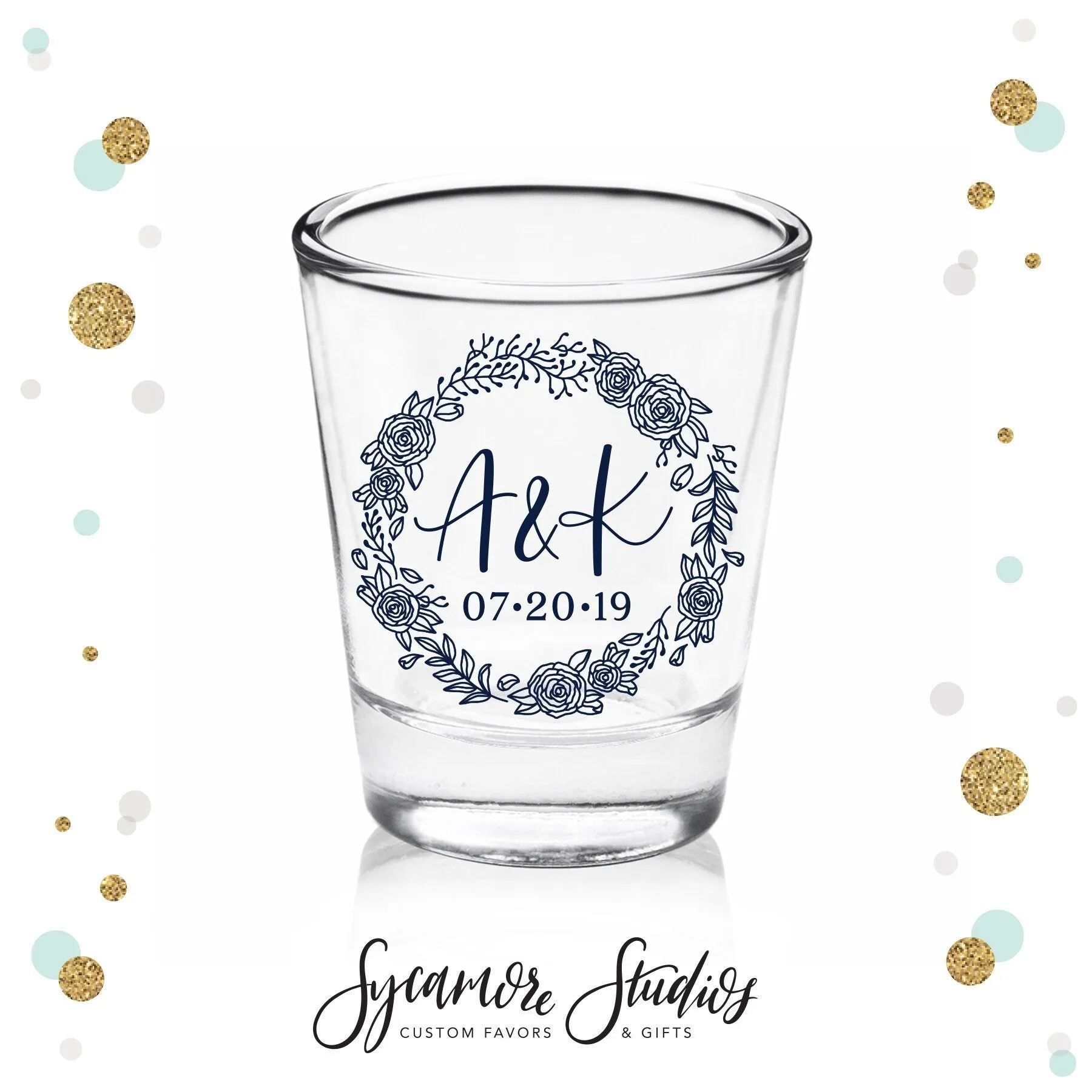 Wreath Monogram - Shot Glass #53C