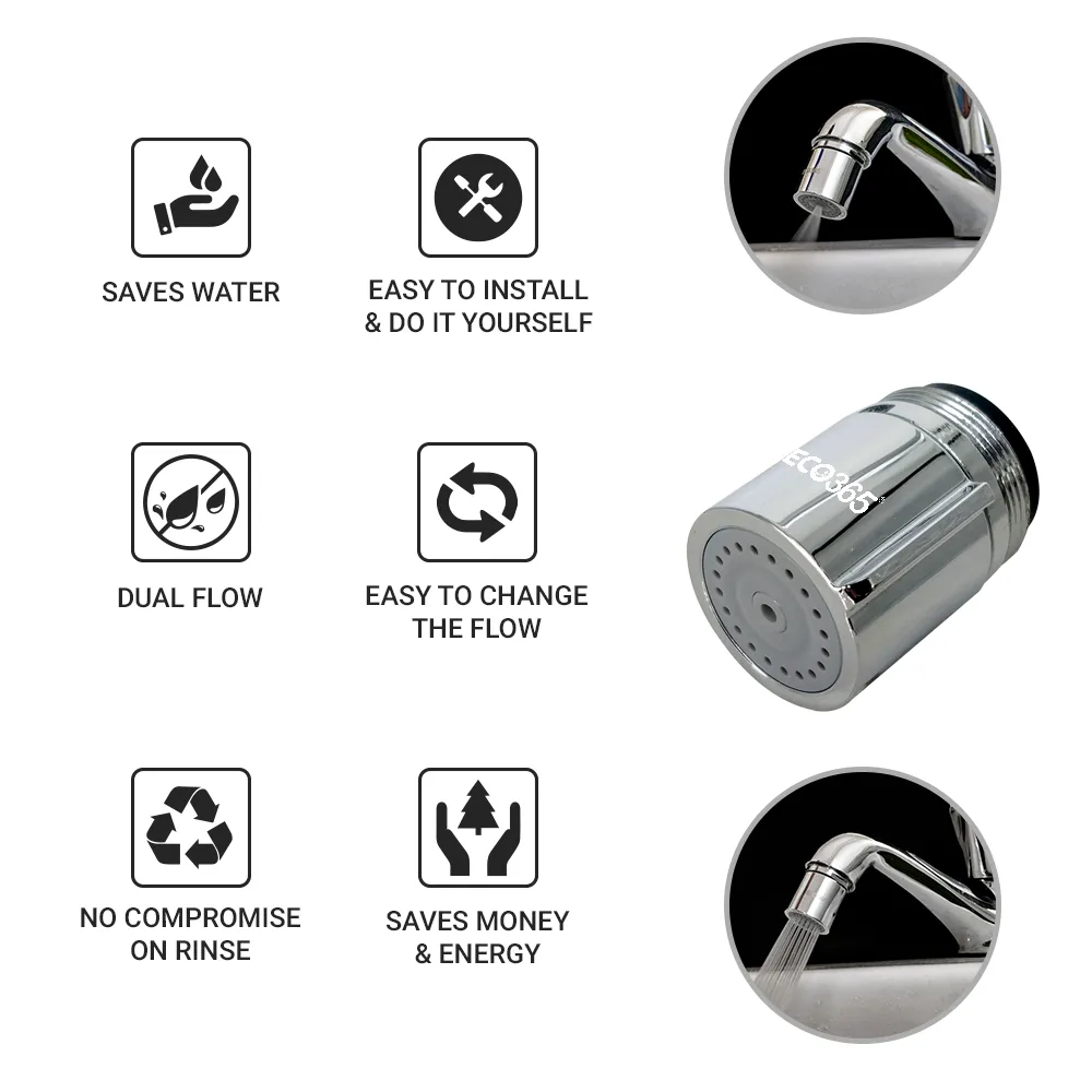 X22 Dual Flow Chrome Finish JET and ECO Flow Aerator