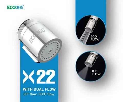 X22 Dual Flow Chrome Finish JET and ECO Flow Aerator